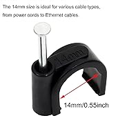 Vista 2 de Mini Skater Paquete de 100 clips de cable Ethernet de 0.551 in con clavo de acero, clip de alambre de 1/2 pulgada para cables de extensión