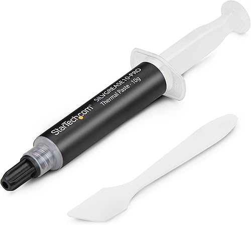 StarTech Thermal Paste 10g, Silicone CPU and GPU Compound, 14.5 W/mK, Non-Conductive Heatsink Grease for Desktop PCs and Laptops, Includes Spreader