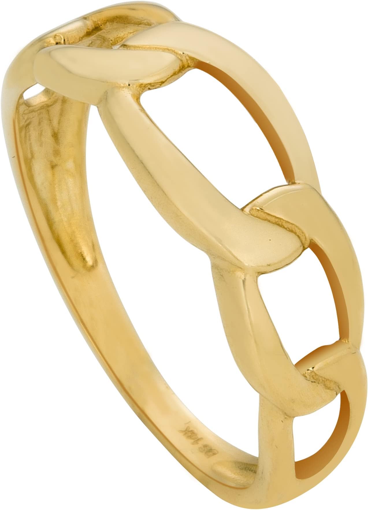 PORI JEWELERSPORI 14K CUBAN LINK RING for Women, Gold Ring Jewelry, Wedding Ring, Designer Jewelry for Sister, Mother & Wife, Best gift for Your Loved One, Cuban Link Chain Gold Ring
