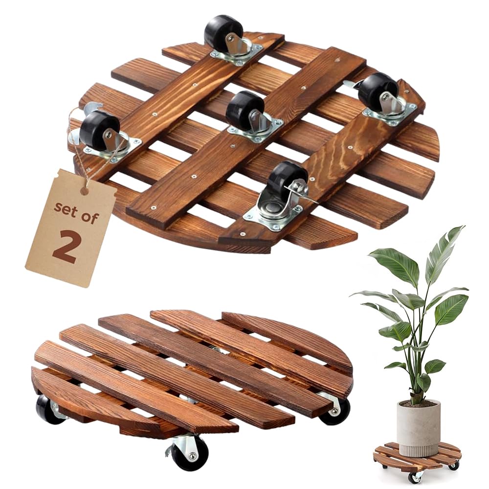 2 Articles porte Plante a Roulettes,30 x 30 CM Supports de pots de Fleurs à Roulettes- Capacite 100 KG-Support pot de Fleur Roulette,Support Plantes Interieur Pour Usage Intérieur et Extérieur