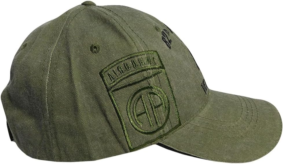 Trade Winds 82nd Airborne Veteran All The Way! Olive Drab Cotton Adjustable Embroidered Cap Hat - Image 6