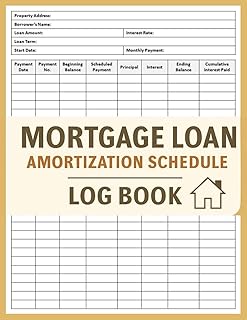 Mortgage Loan Amortization Schedule Log Book: Mortgage Loan Monthly Amortization Payment Tracker | Home Loan Payments Record Logbook | 100 Pages
