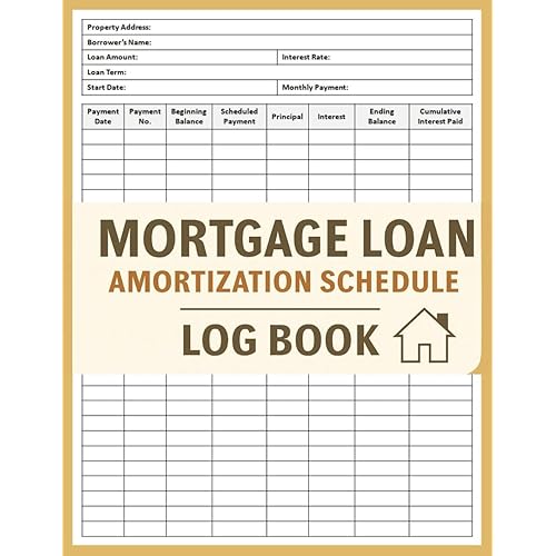 Mortgage Loan Amortization Schedule Log Book: Mortgage Loan Monthly Amortization Payment Tracker | Home Loan Payments Record Logbook | 100 Pages