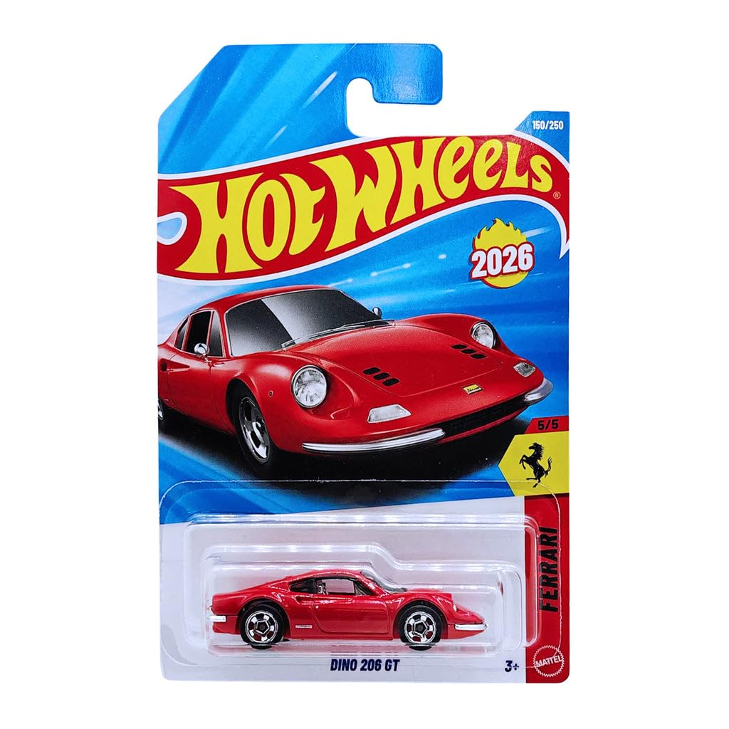 Hot Wheels Dino 206 GT Ferrari Ages 3 and Up 150/250 (Red)-image-47