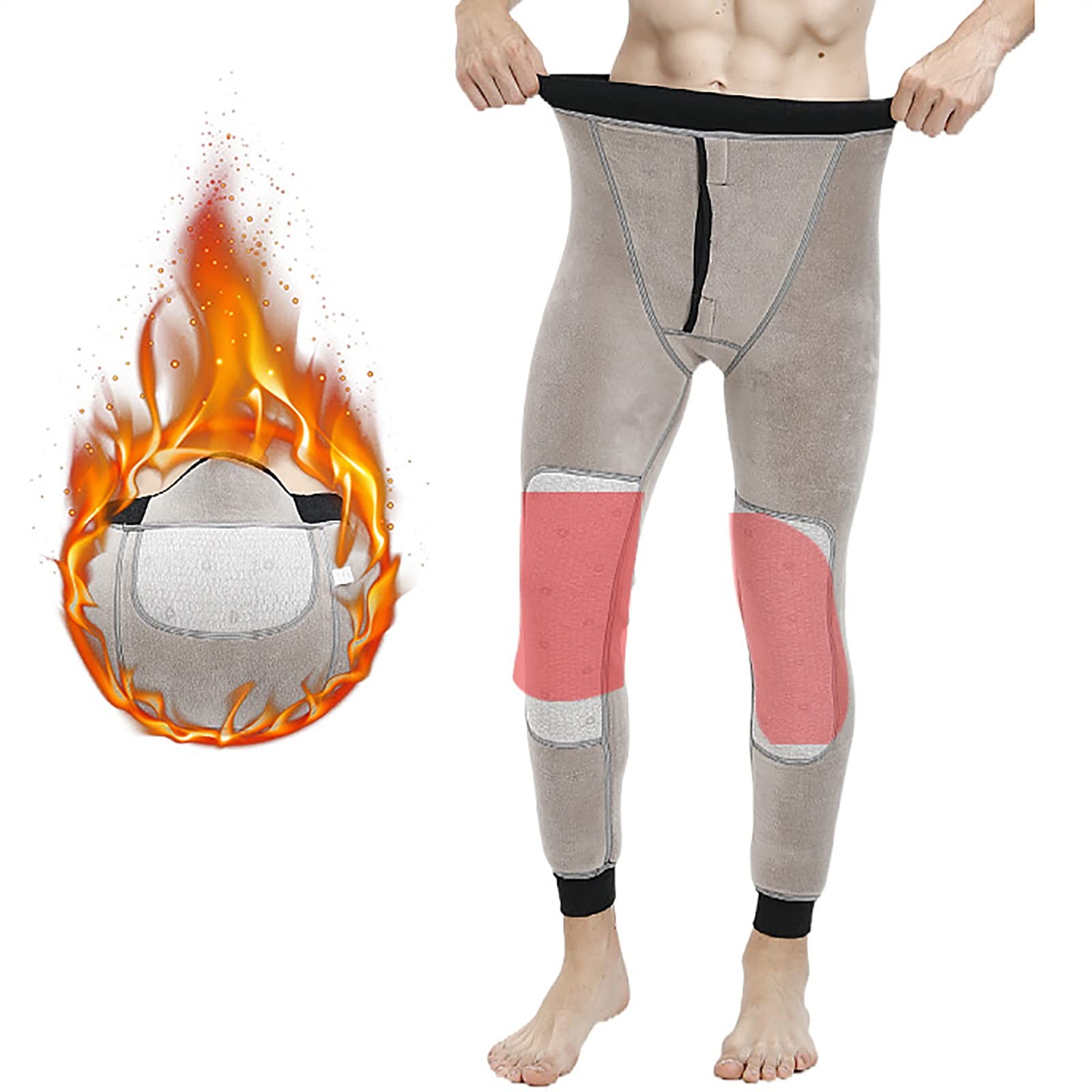 G&F Pantalones Térmicos para Hombre Calzoncillos Largos Tres Capas Espesor Pantalones Térmicos Ropa Interior con Rodilleras