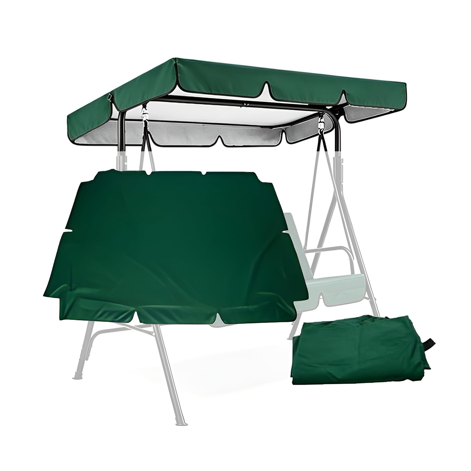Toile de Rechange pour Balancelle de Jardin, Toit de Balançoire Imperméable, Housse de Remplacement pour Balancelle en Polyester(190x132x15cm/75x52in)
