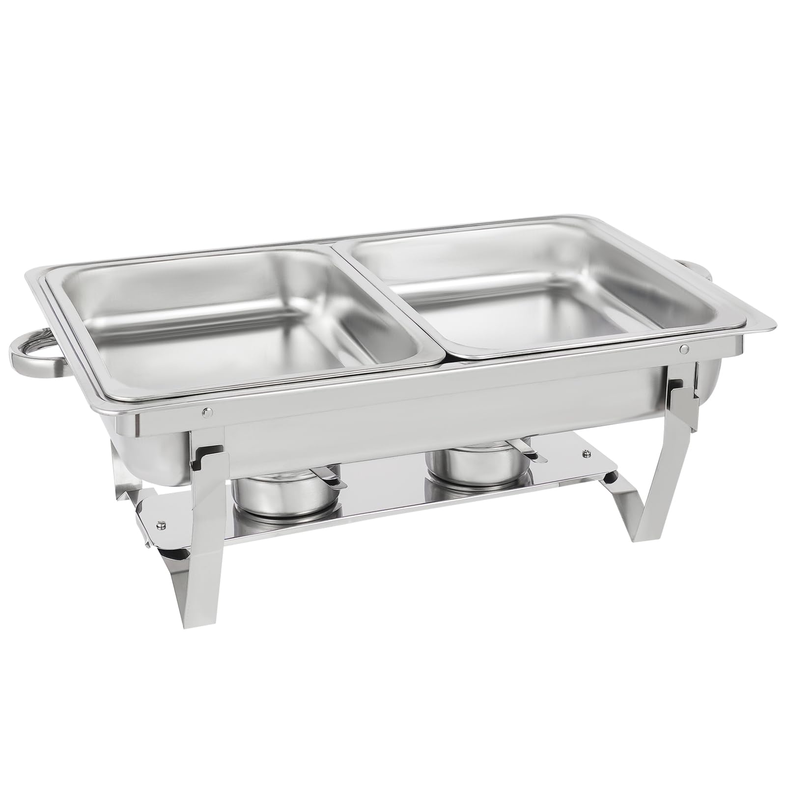 Chafing Dish - Set di scaldavivande professionali in acciaio inox, 9 l, set di contenitori termici per buffet, per catering buffet e feste, con copertura (2)