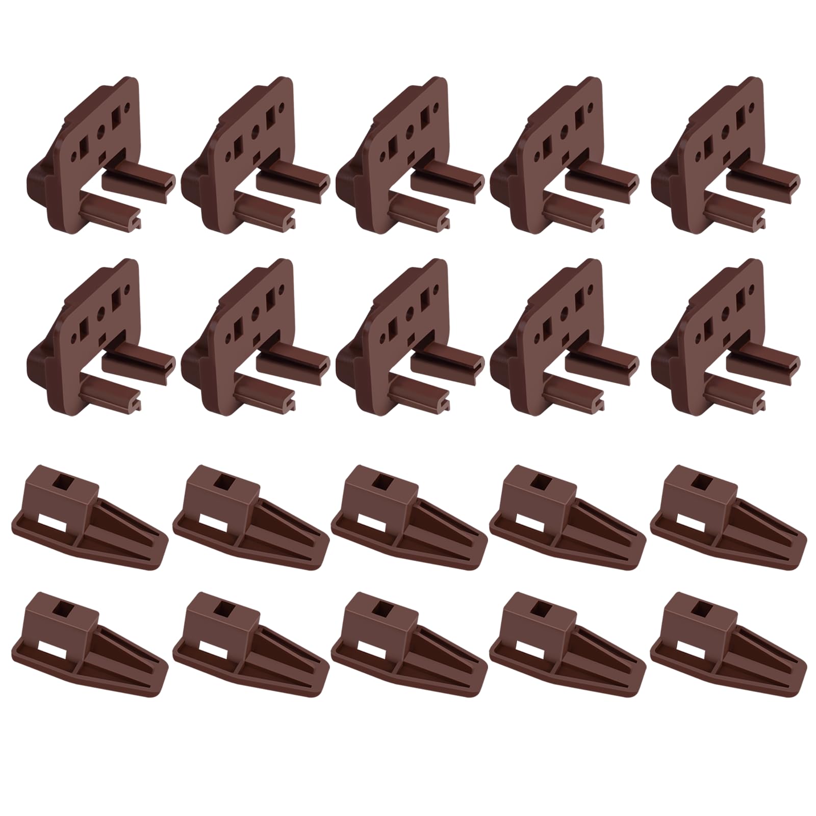 10 Pack Drawer Track Guide and Glides, Dresser Center Mount Plastic Drawer Slides Replacement Parts with Screws for Furniture Drawer Systems