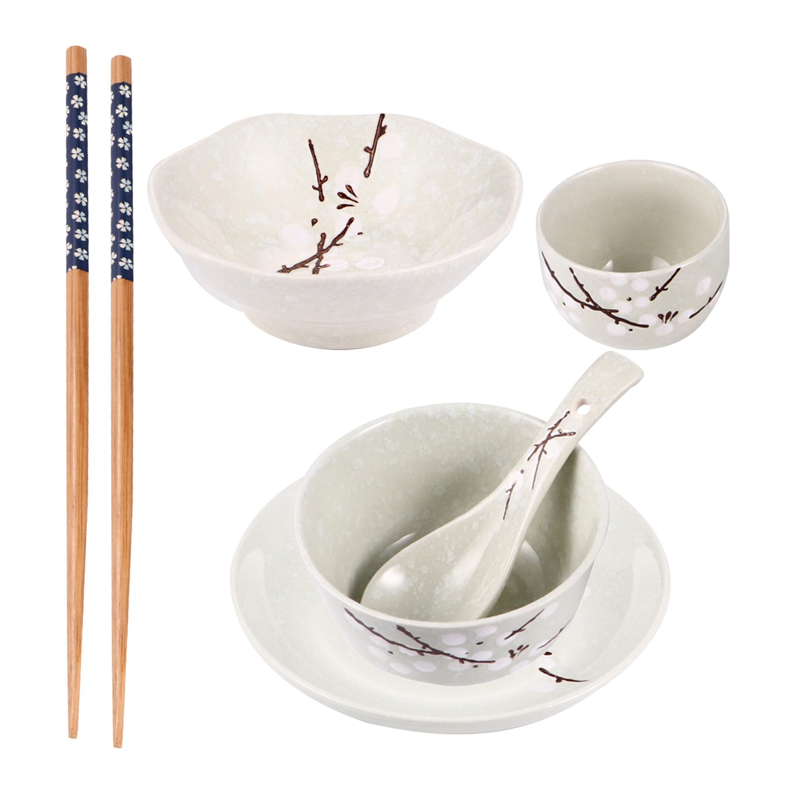 Vaisselle japonaise traditionnelle céramique service 6 pièces pour table asiatique