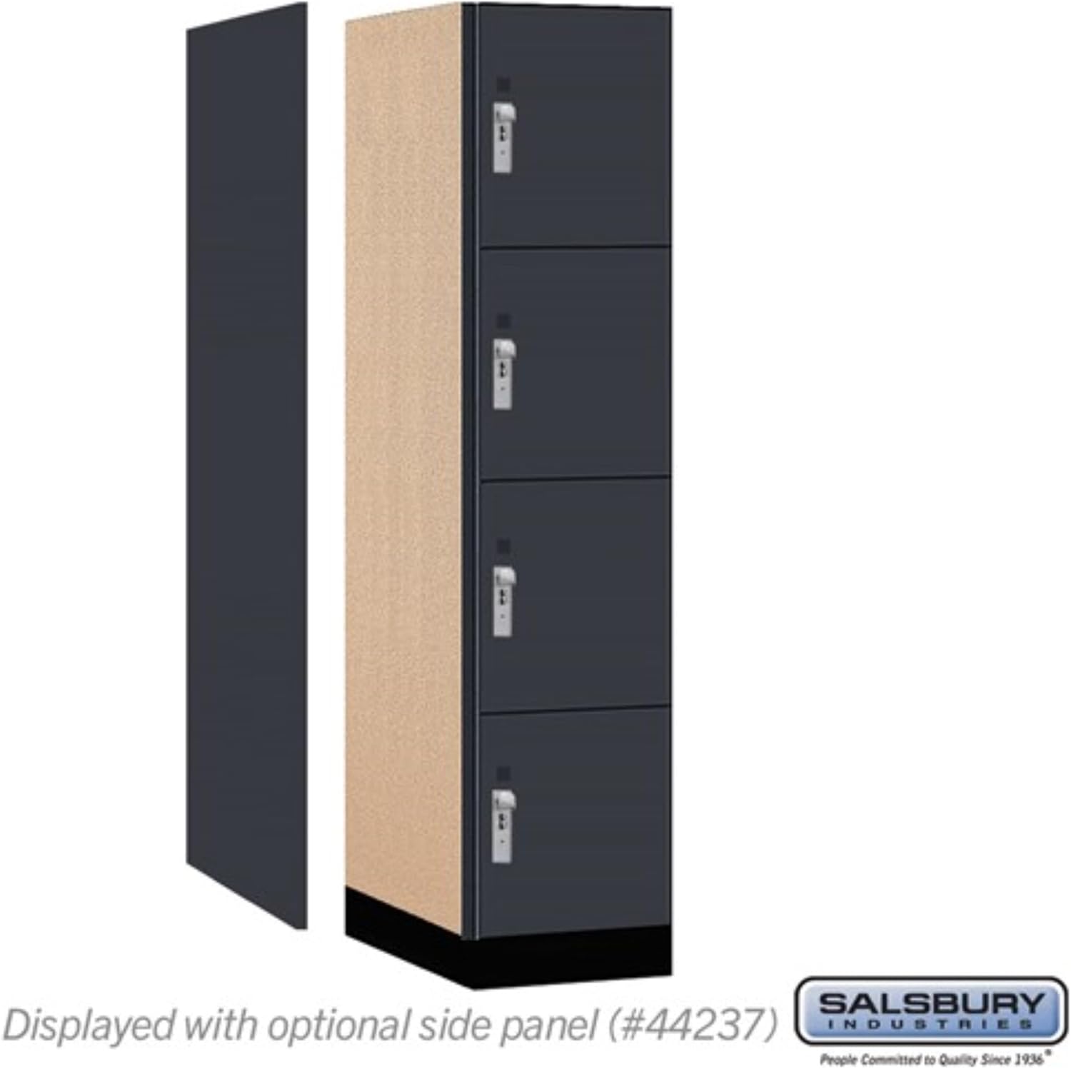 Salsbury 18" Wide Premier Wood Locker-Four Tier-1 Wide-6 Feet High-24 Deep-Carbon Mesh-Silver Hasps