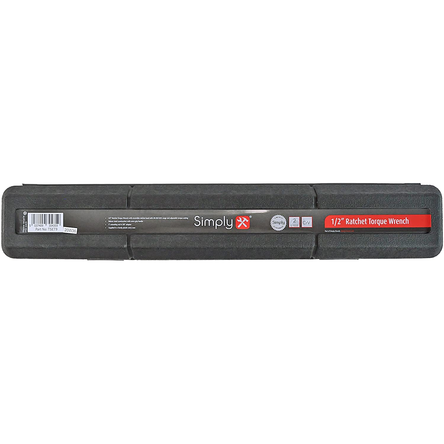 Simply Tools TSET9 1/2" Ratchet Torque Wrench, Reversable Ratchet head 28-210Nm, 10-150ft-lbs - Image 2
