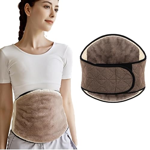 Calentador térmico de cintura con forro polar para hombres y mujeres, para invierno, cálido, de lana gruesa, para ciática, hernia de disco,