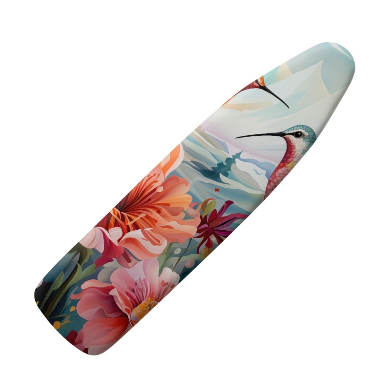 Ironing Board Covers 110 x 35cm Hummingbird Flower Iron Board Covers and Pad Thick Resist Scorching and Staining Thick Easy Fit Iron Cover Adjustable Elastic Rope Ironing Boards Cover 110x35cm