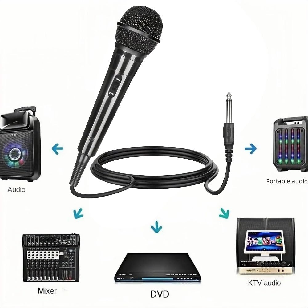Microfono Dinamico Professionale Cablato Portatile Clear Voice Per Esibizioni Di Musica Vocale Al Karaoke~p117367484