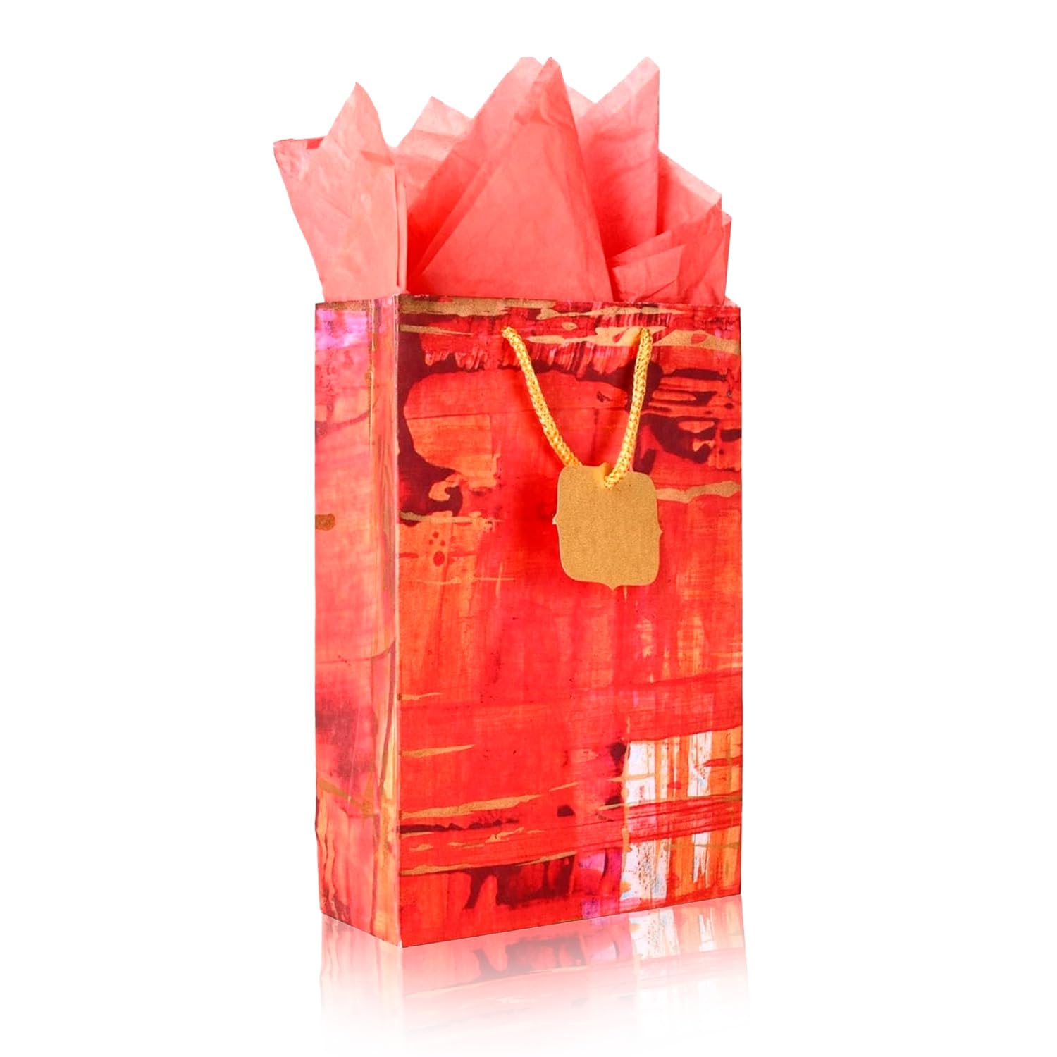 KidsyWinsy Pack Of 5 Checks Gift Bag (Small,7 * 3 * 10.5 Inches) With Tissue & Thank You Card-Paper Gift Bags | Return Gift Bags For christmas, Pooja, Baby Shower, Festive Gifting, Birthday, Wedding