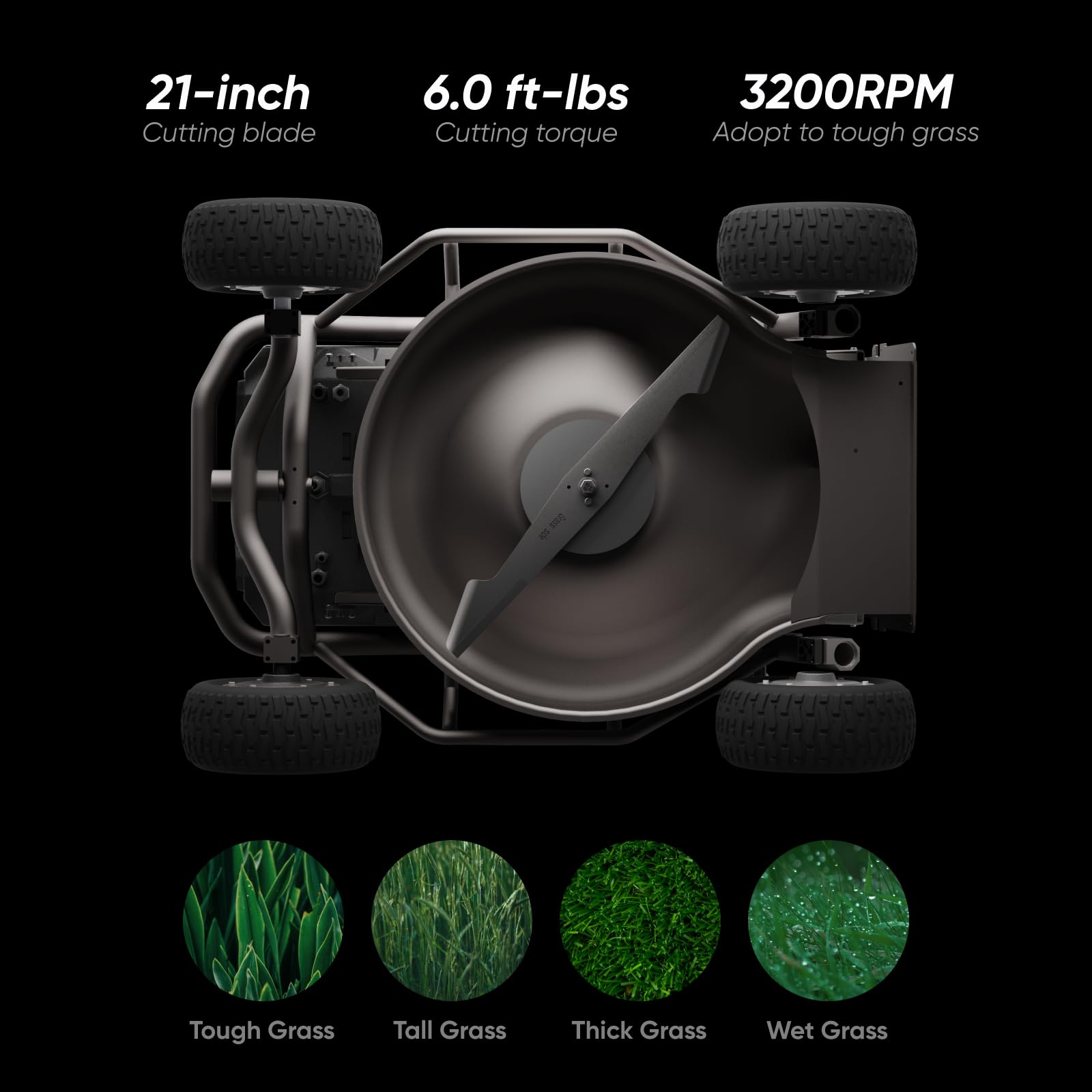 Mowrator Remote Control Lawn Mower S1 4WD 56V12Ah, Multi-Functions RC Lawn Mower with 1.5-4.3 Inch Cutting Height 21 Inch Cutting Width for 75% Slope(37°) for Mowing 0.75 Acres - Additional View