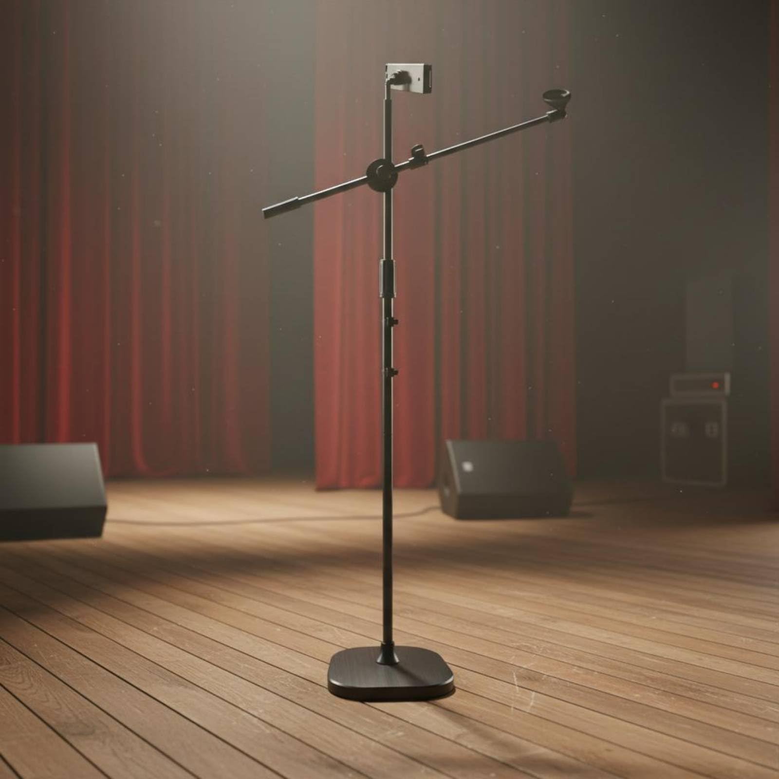 Microfono Asta Piedistallo Supporto Braccio Estensibile Base Pesante in Metallo con Tubo Telescopico E Clip Universale, Asta Singola Per Microfono