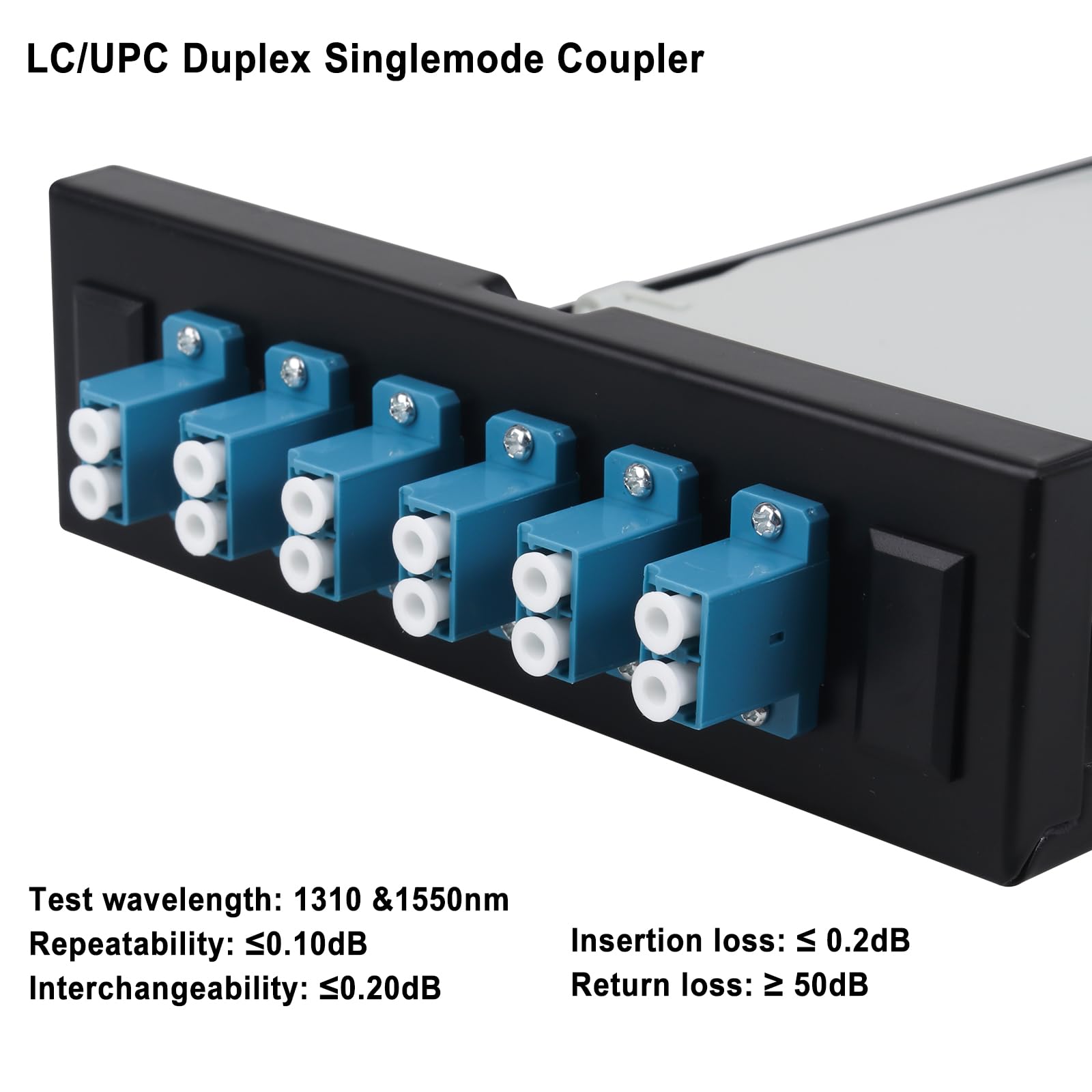 LC-SM Lot de 2 boîtiers en fibre optique duplex 12 ports avec bobine monomode LC-UPC (comprend 1,2 m Pigtail et 6 coupleurs)