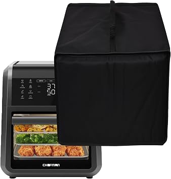 غطاء مقلاة الهواء للخدمة الشاقة مقاوم للماء مقاوم للماء غبار واقي غطاء فرن متوافق مع فرن Chefman 12-Quart 6-in-1 مع مؤقت رقمي ، شاشة تعمل باللمس أسود