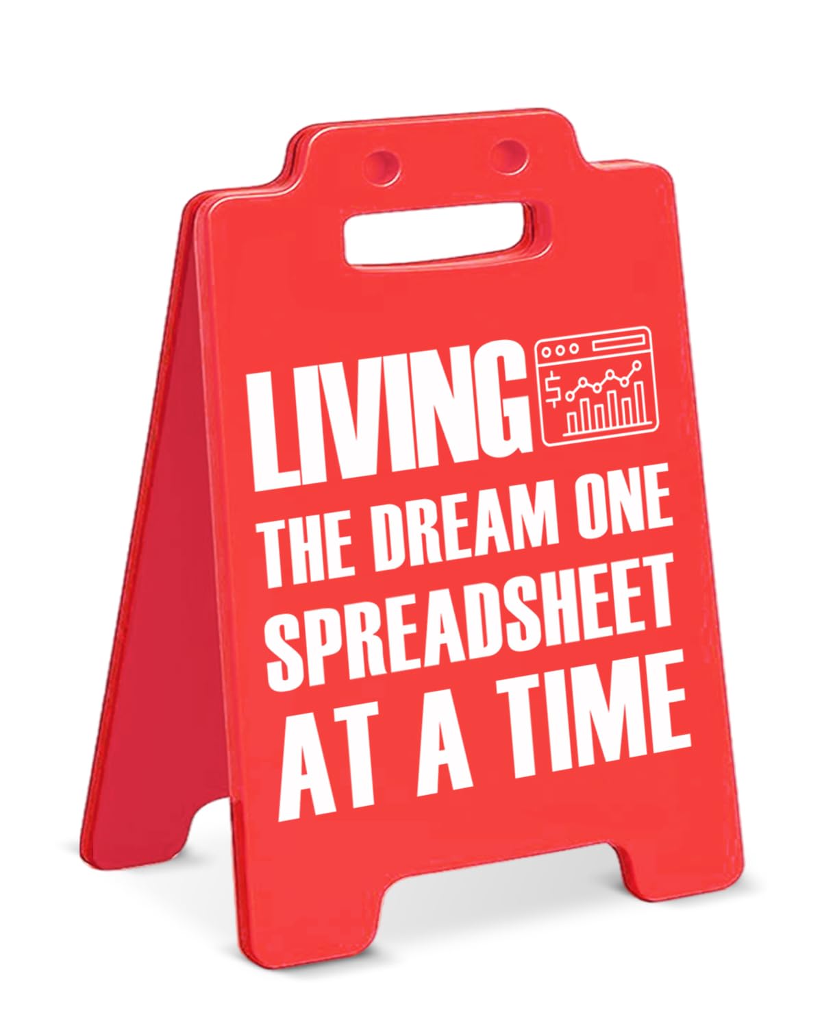 Divertente cartello decorativo per scrivania da ufficio Living the Dream One Spreadsheet at a Time Sign Cubile Decorations Sarcastico Regali per ufficio per contabile collega capo