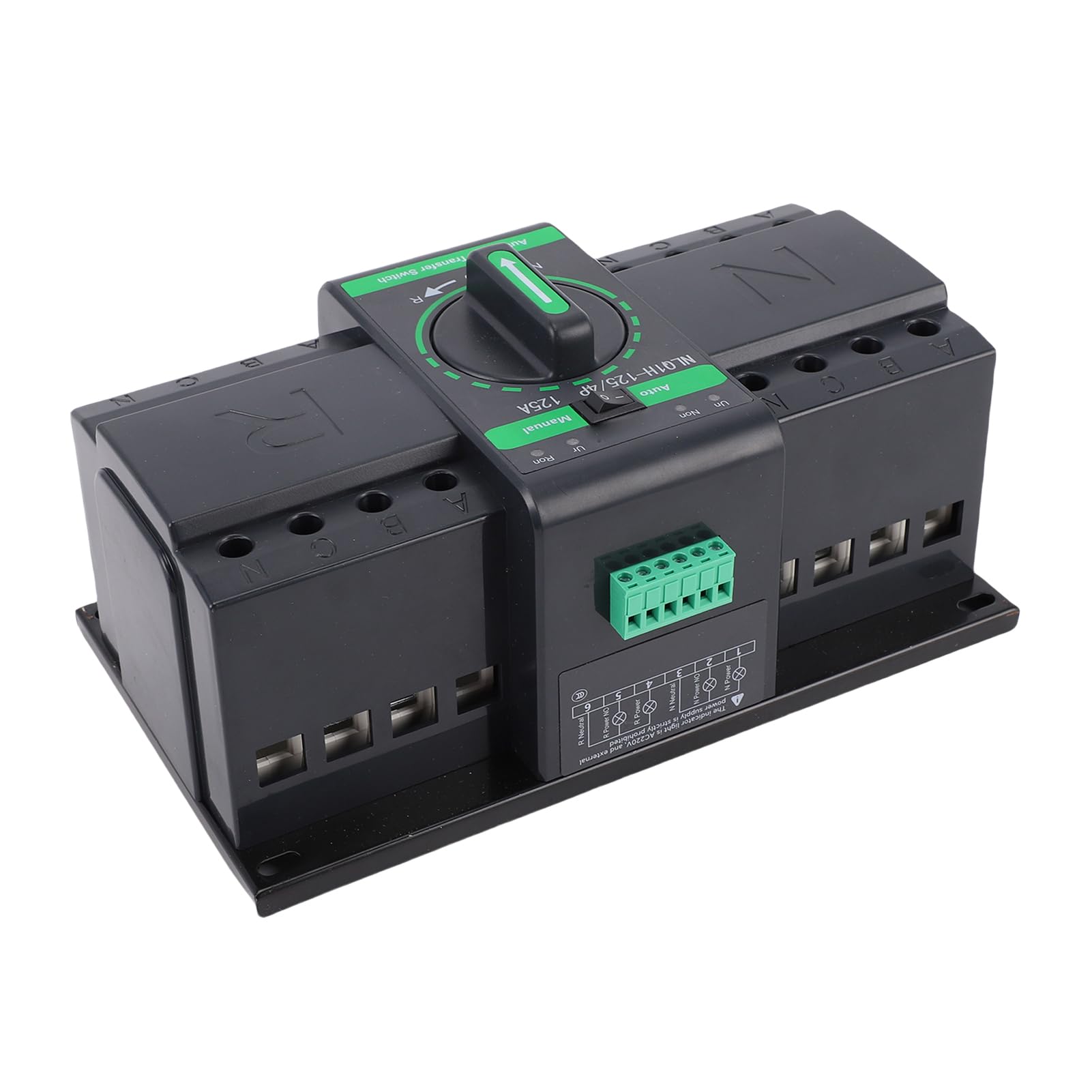 Generic Automatyczny Przełącznik Zasilania o Podwójnej Mocy Niezawodna Izolacja Klasy PC ATS 125A do Domowej Energii Elektrycznej, Systemów Fotowoltaicznych, 1 Opakowanie