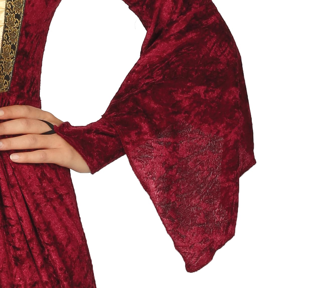 FIESTAS GUIRCA | Costume Dama Medieval Adulte - Robe, Diadème et Voile - Costumes d'Époque, Renaissance et Moyen Âge pour Halloween, Carnaval et Fêtes Déguisées - Femme - Grenat et Or