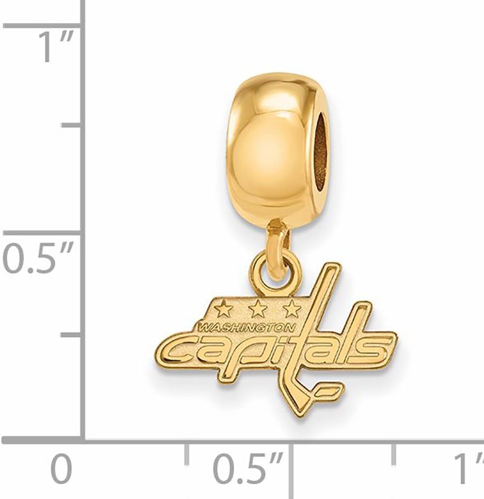 Washington Capitals Bead Charm Extra Small (3/8 Inch) Dangle (Gold Plated)