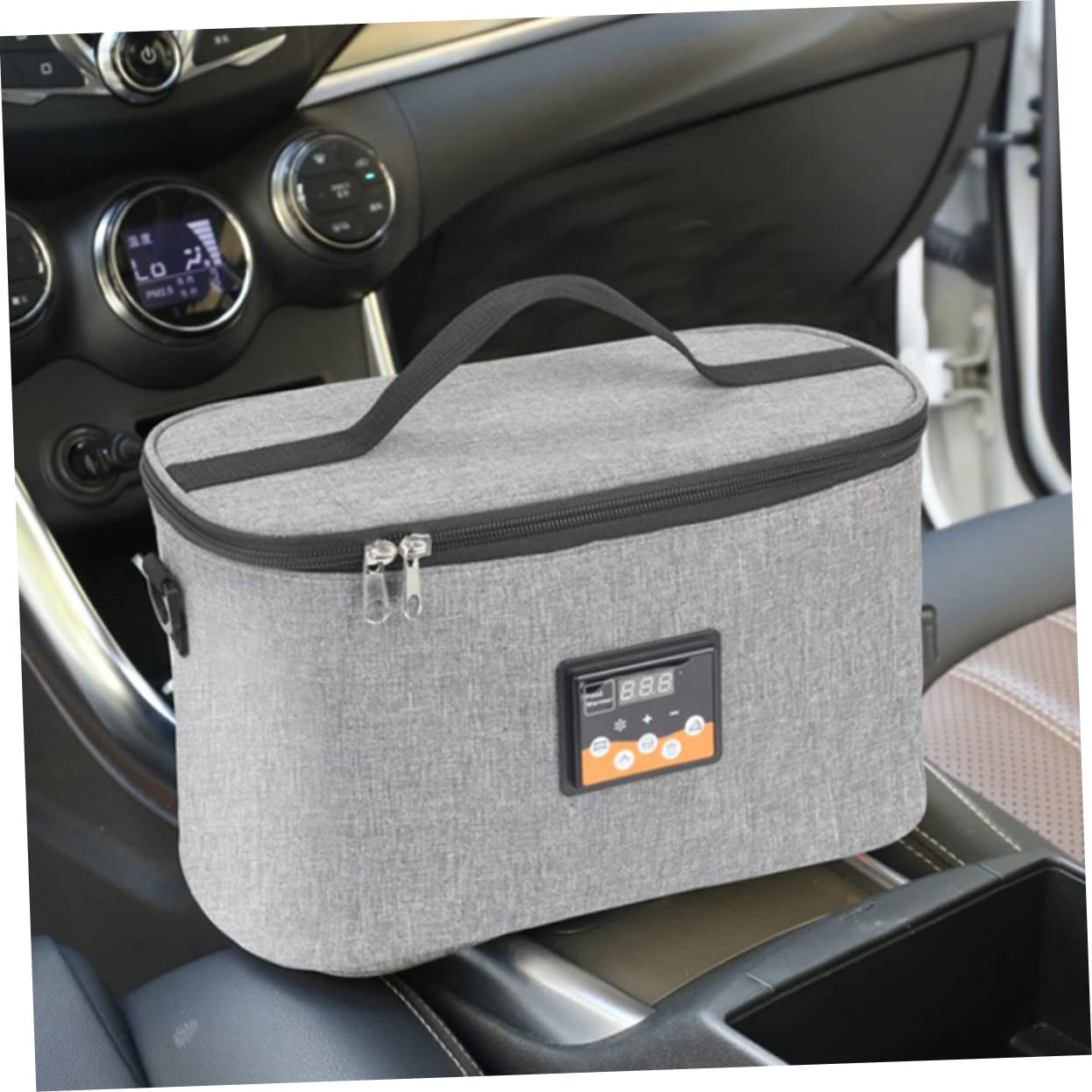Alipis Babyflaschenwärmer Tragetasche zum Warmhalten von Speisen Elektrische Heiztasche Wärmetasche mit Echtzeittemperaturaufzeige für Unterwegs Passt an Viele Automodelle