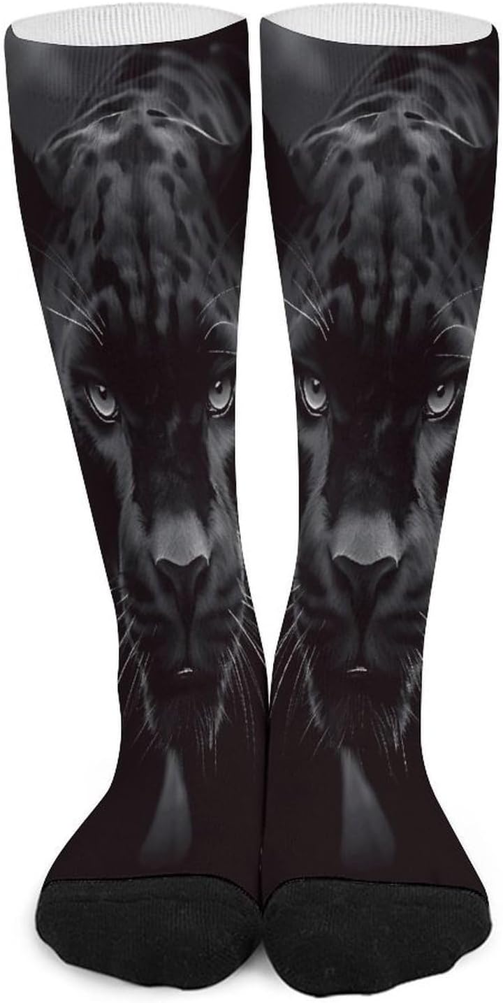 Animal Panther Compression Sock Circulation Support Socks Lightweight Knee High Tube Sock Over-The-Calf Sock for Adult