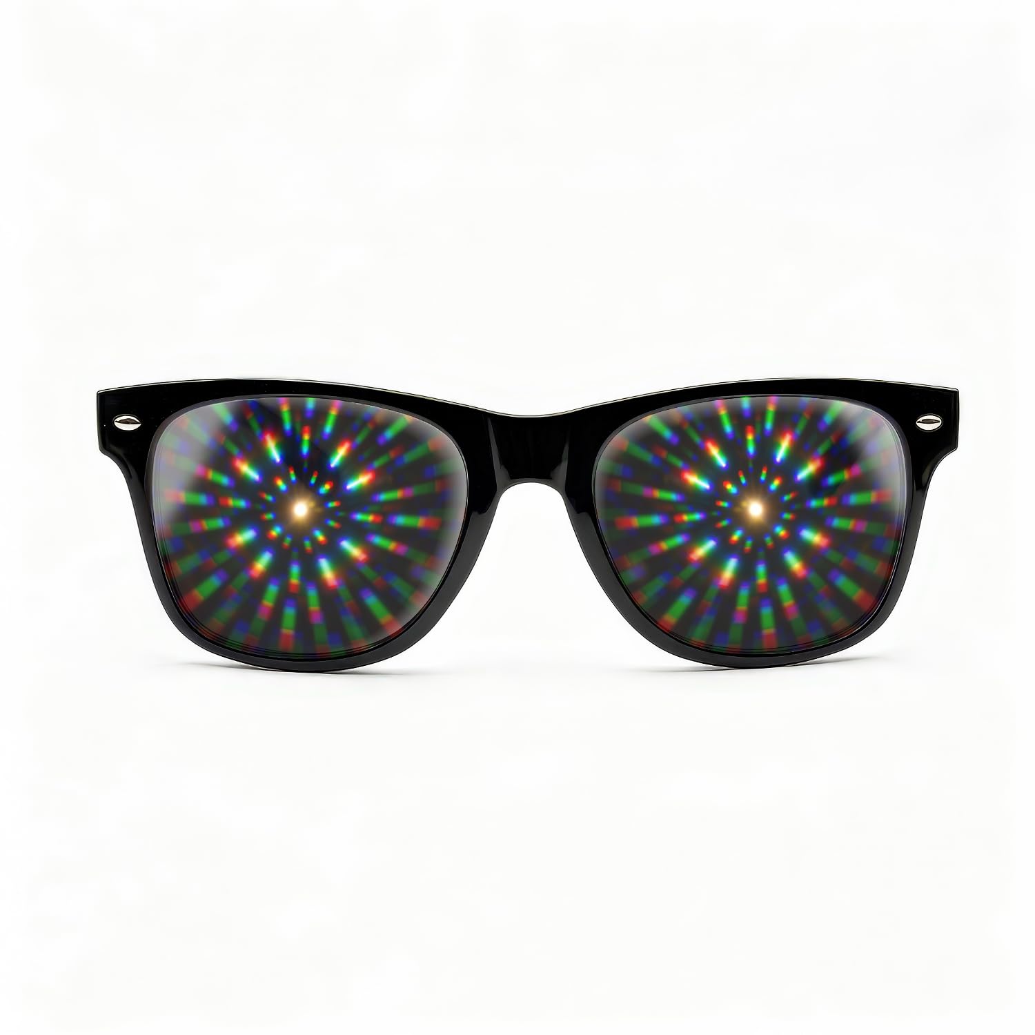 GloFX Ultimate Diffraction Glasses - Black - 3D Rainbow Halo