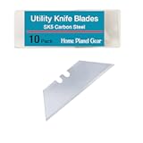 Utility Knife Blades Ten Pack - Box Cutter Blades Refills - 10 Heavy Duty SK5 High Carbon Steel Utility Razor Blade Replacement in Convenient Storage Box - Standard Size - Fits Most Cutters & Knives