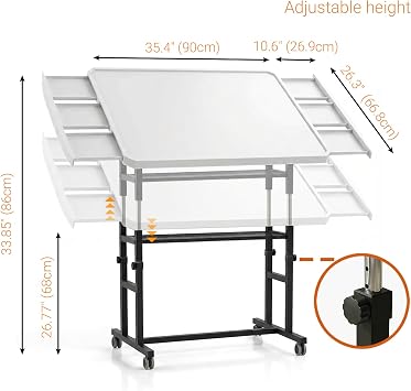 Puzzle Table 1500 Piece with Drawers Puzzle Board for Adults 35x26 Adjustable Height Puzzle Table Tilting with Wheels Gift for mom