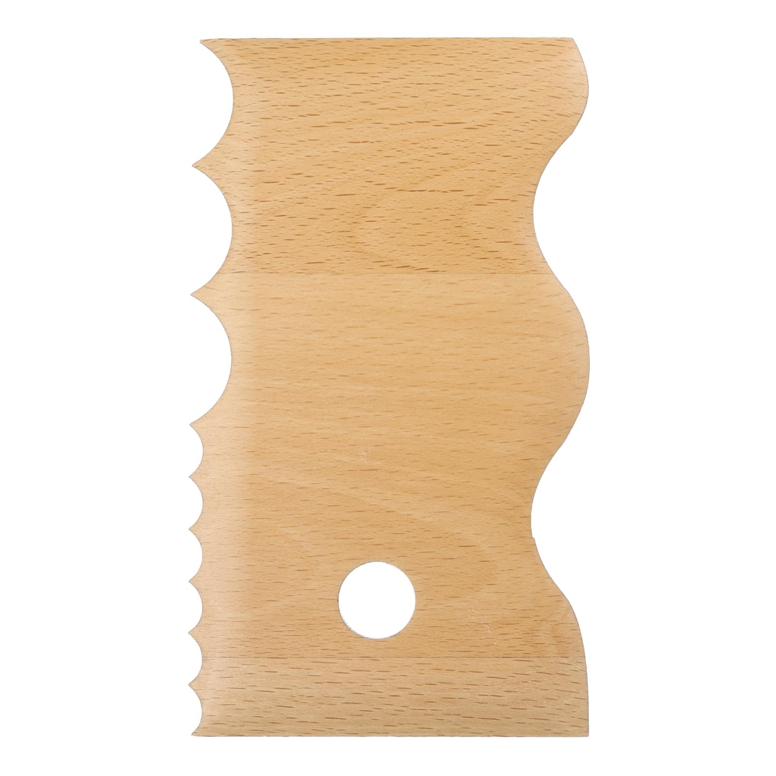 Generic Pottery Ribs Trimming Tools Pottery Profile Rib Wooden Foot Shaper Various Wave Design Texture Rib Beech Wood for Carving Ceramics Clay