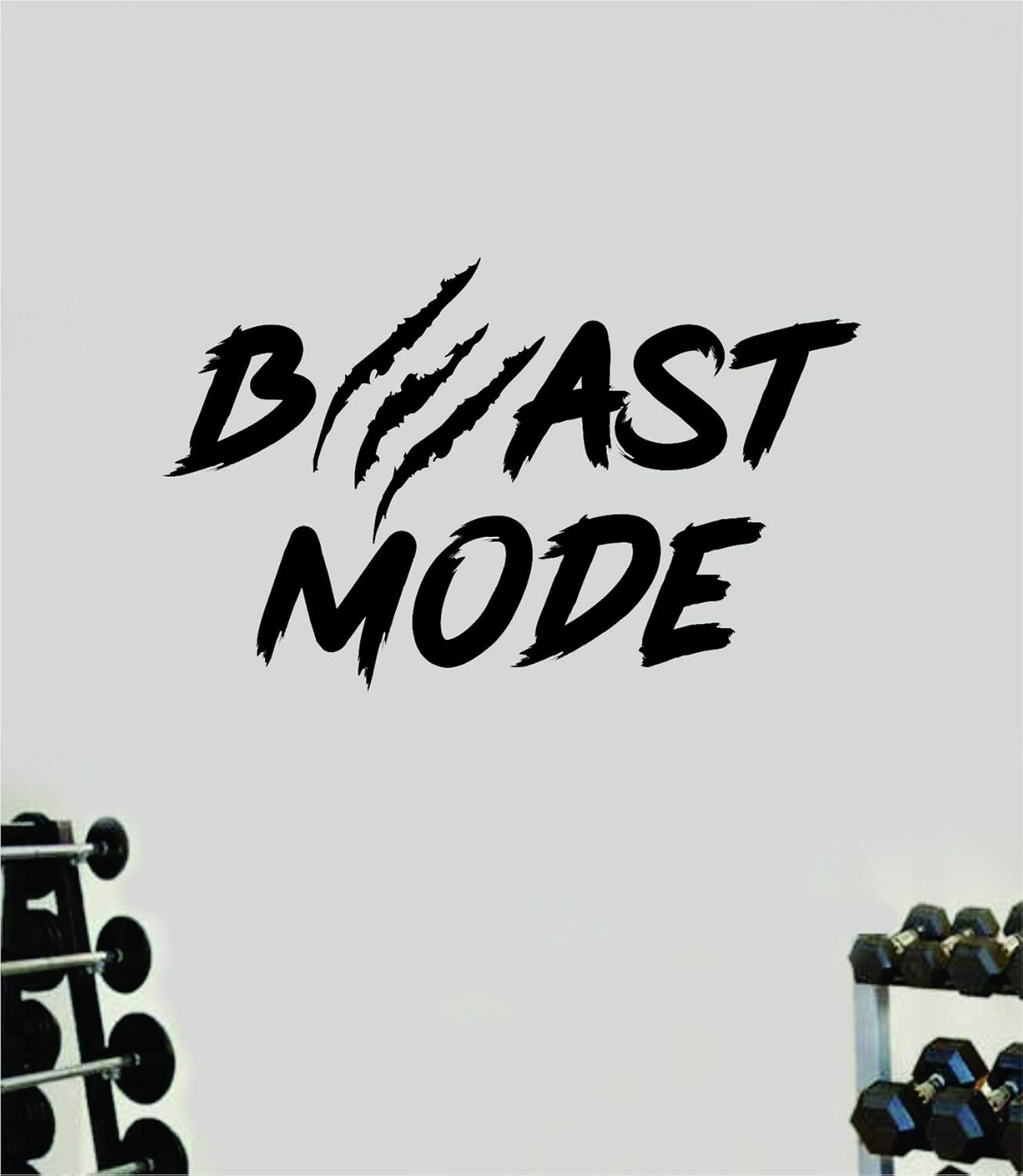 Beast Mode V5 Wall Decal Home Decor Art Sticker Vinyl Quote Bedroom Room Inspirational Motivational Gym Fitness Health Lift Squat Girls Strong