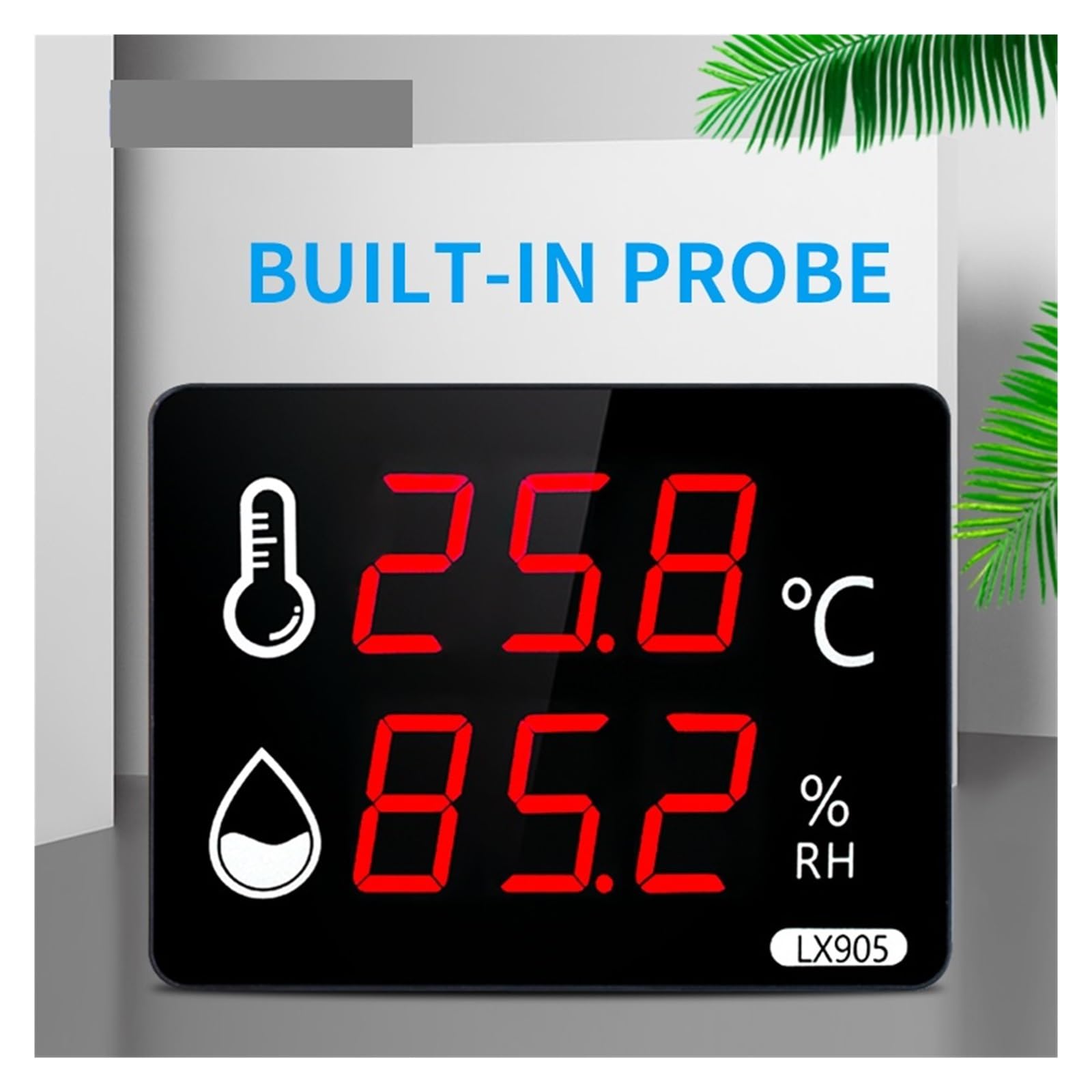Digitale Temperatur und Feuchtigkeit Instrumente Thermometer Meter außen Sauna Schwimmbad Uesd LED,Hohe Stabilitätsleistung