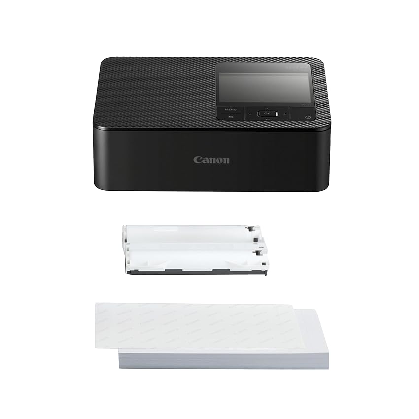 Canon Stampante fotografica portatile SELPHY CP1500 con kit carta, nero - Stampante Bluetooth wireless con accessori - Compatta e leggera - Con 54 fogli di carta 4x6