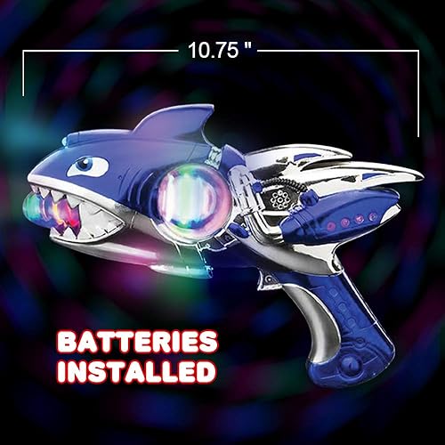 Miniatura 3 de ArtCreativity Blaster de tiburón súper giratorio iluminado, LED giratorio y efectos de sonido geniales, pistola de juguete con luz de 10.75 pulgadas
