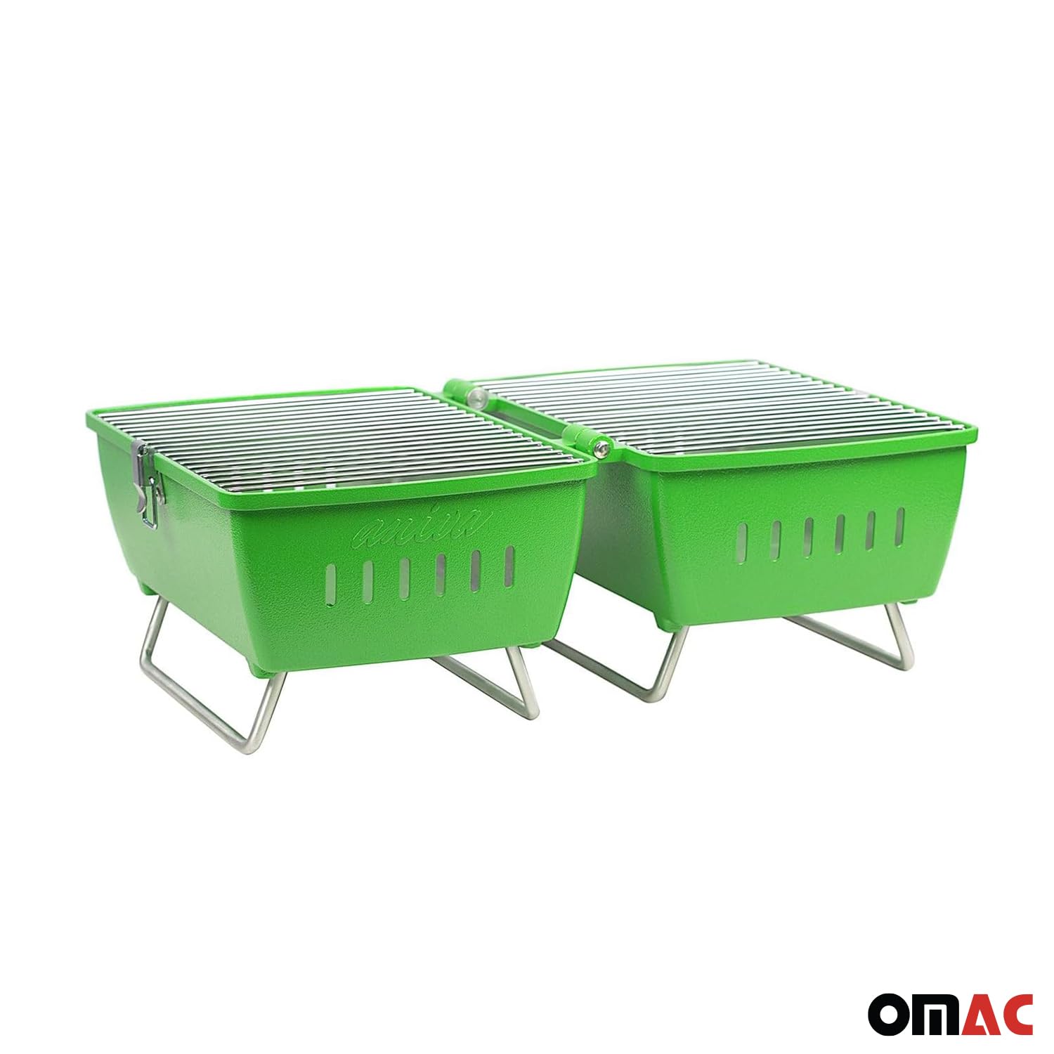 Holzkohlegrill Tragbarer Grill Garten Outdoor Grüner Picknickgrill 13-pz BBQ