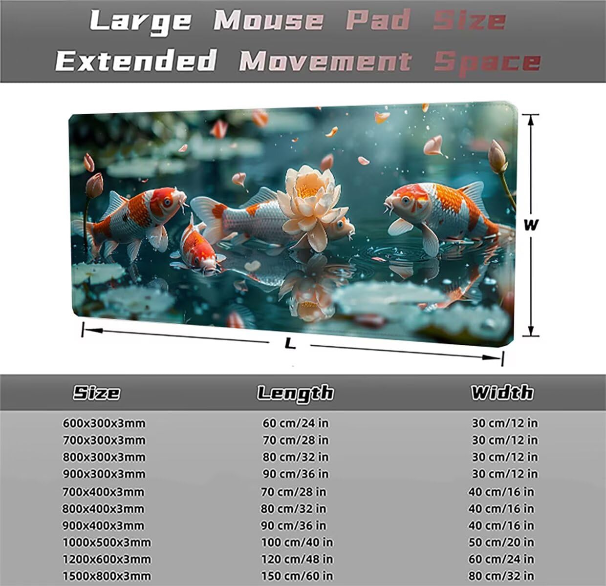 Tappetino per Mouse Gaming XXL 1200x600x3mm – Ufficio Mousepad Grande – Migliora la Velocità e la Precisione Tenuta Stabile Sottomano per Ufficio e Casa Accessori Scrivania – Blu Astratto LMDT11776
