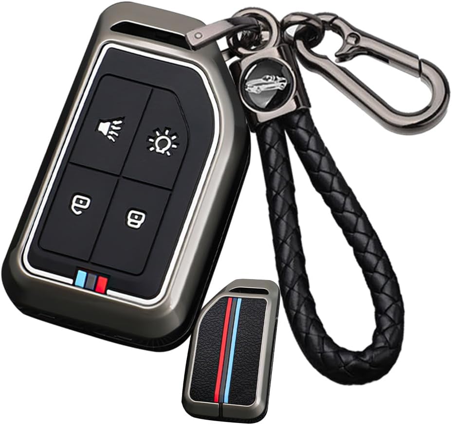 SANRILY 4 Button Luminous Car Key Cover Compatible with Volvo Truck Cargo 555 FH16 FM FH Keyless Silicone Key Holder Case with Keychain Silver