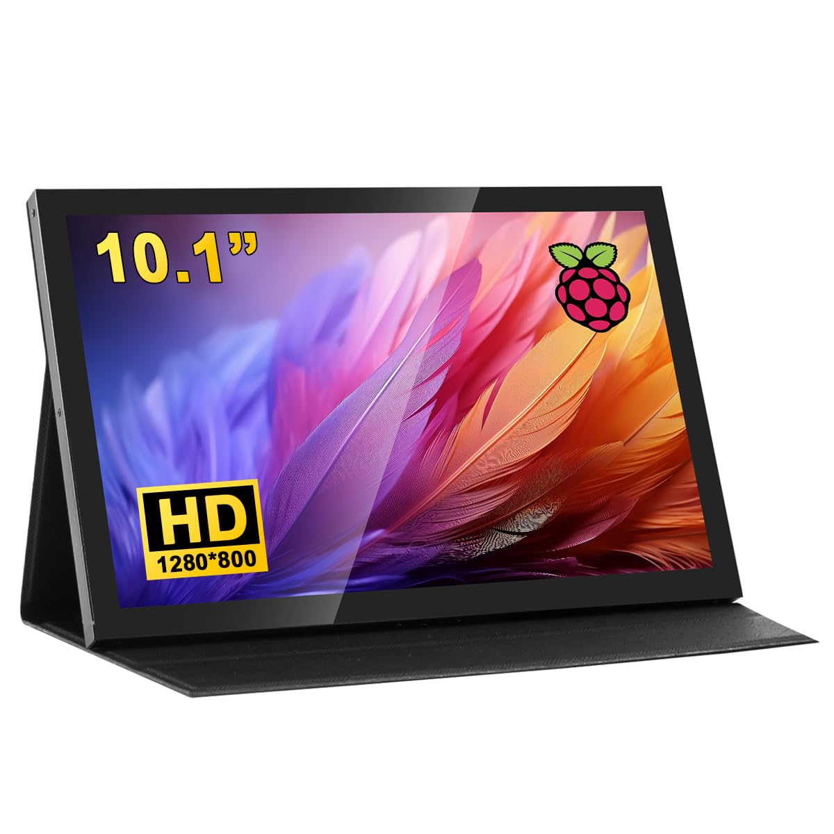 Hosyond Écran tactile LCD IPS 10,1 ", 1280 x 800, portable, avec HDMI, haut-parleurs intégrés, compatible avec Raspberry Pi 5/4/3, Xbox, PS4, Windows 7/8/10