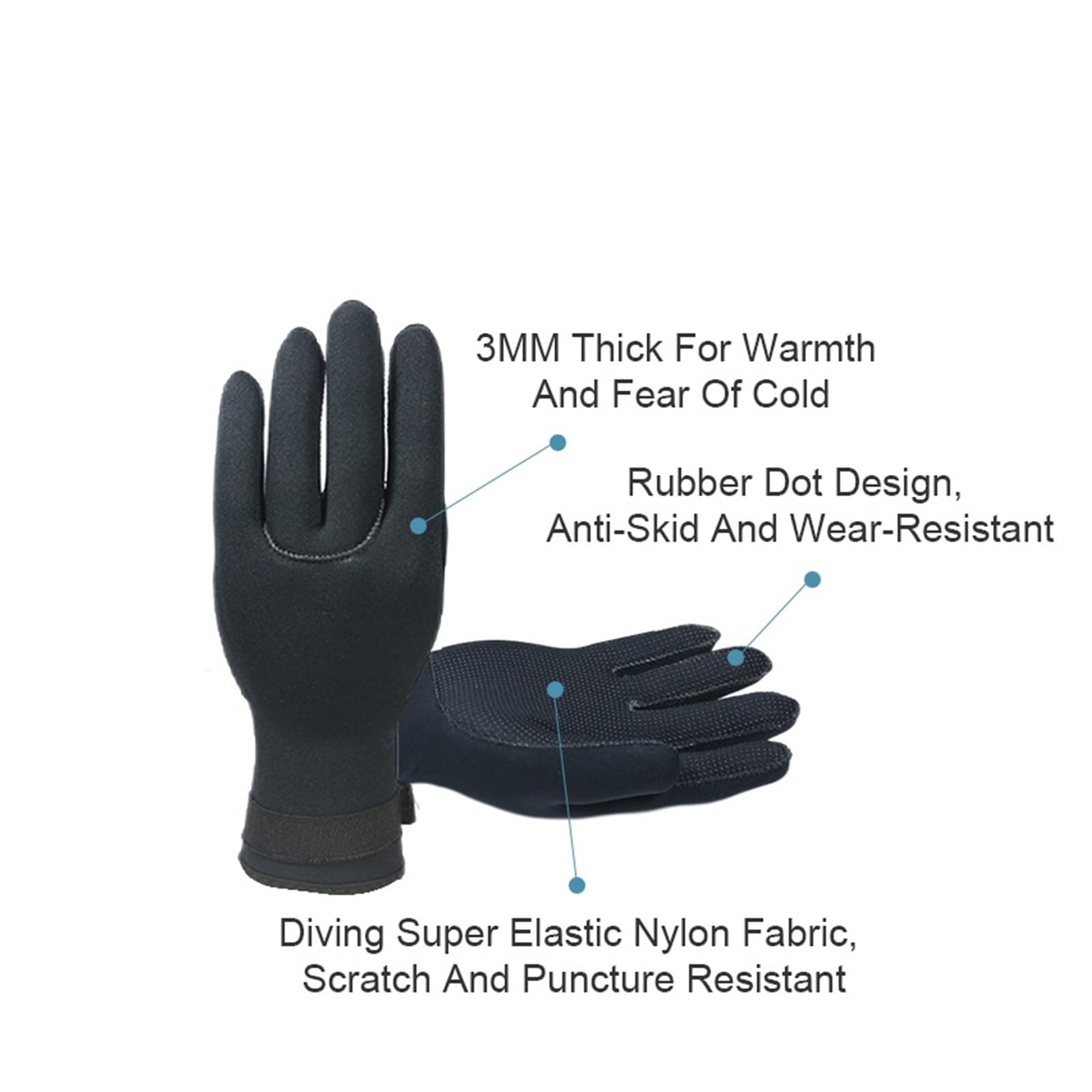 Guanti da immersione Neoprene 3 mm antigraffio Tenere al caldo for lo snorkeling Pagaiare Surf Canoa Pesca subacquea Sci Sport acquatici Caldo E Confortevole