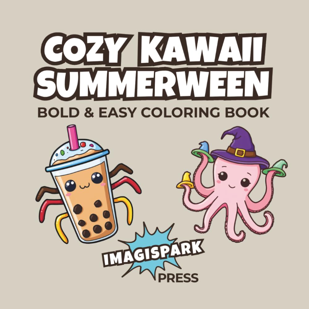 COZY KAWAII SUMMERWEEN: Bold & Easy Coloring Book