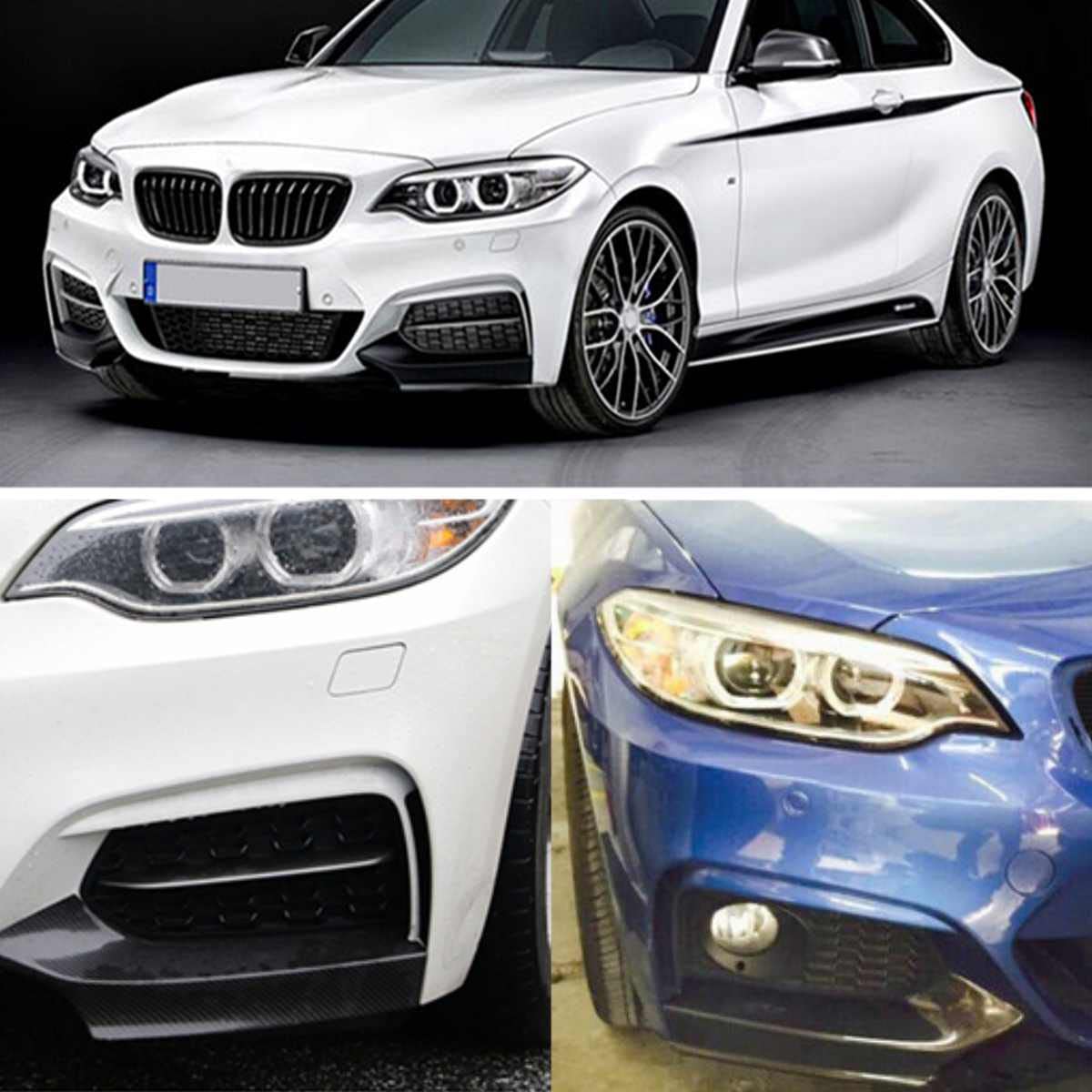 2pcs Auto Paraurti Anteriore Spoiler Splitter Body Kit Grembiuli Copertura Guard Trim Fit for BMW M235i Coupe F22 M-Tech M-Sport 2014-2016