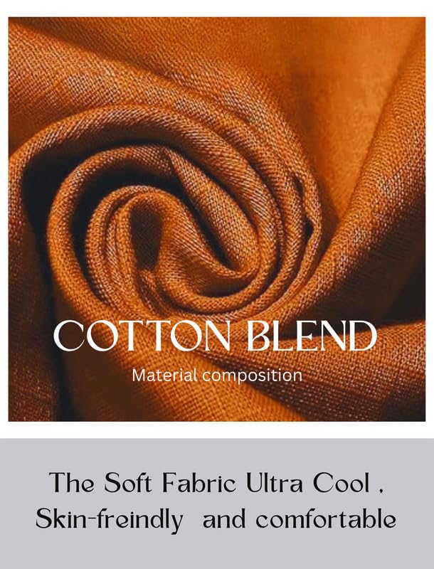 Image of DEEMOON Men's Cotton Blend Solid Regular Fit Full Sleeve Short Kurta | Men's Trendy Short Kurta