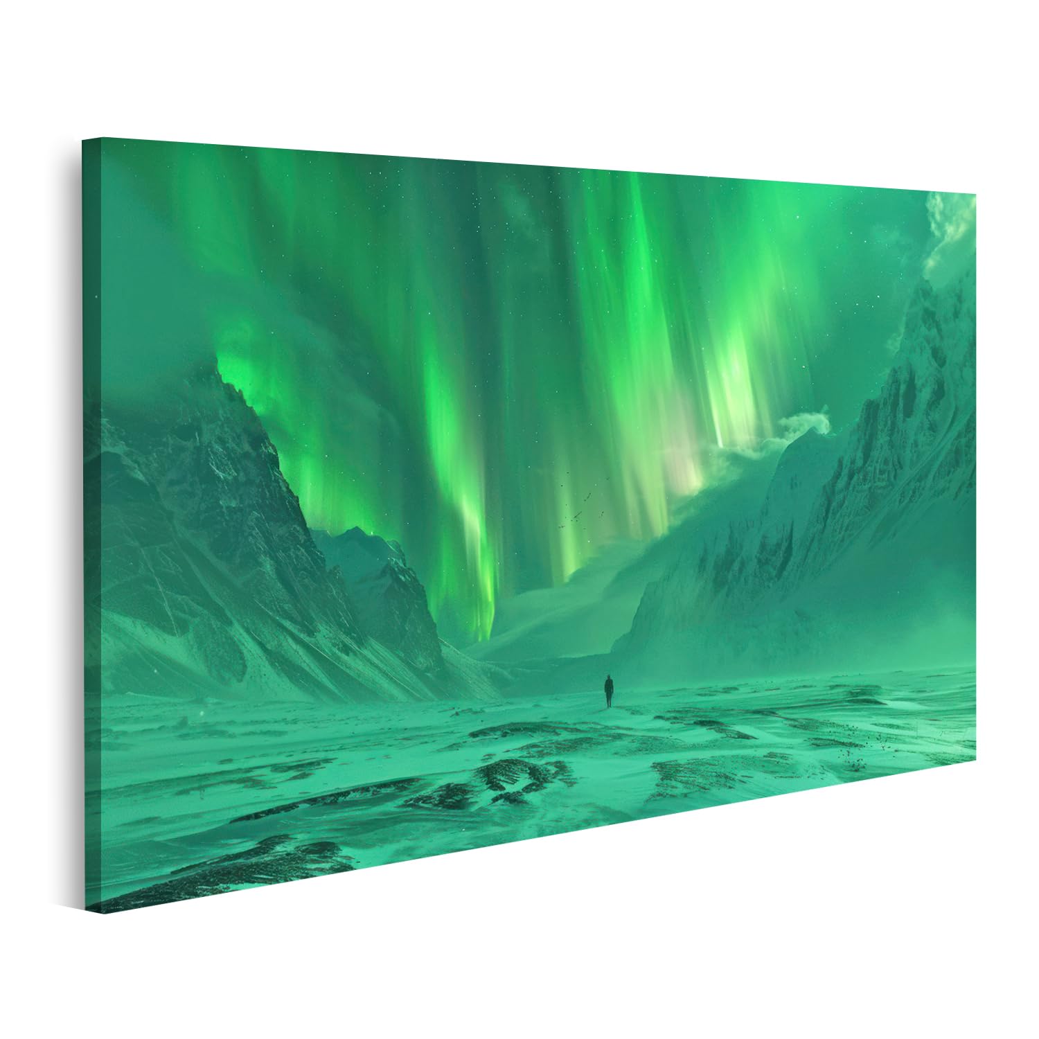 Toile aurore boréale islandburner pour créer une ambiance évasion en salon