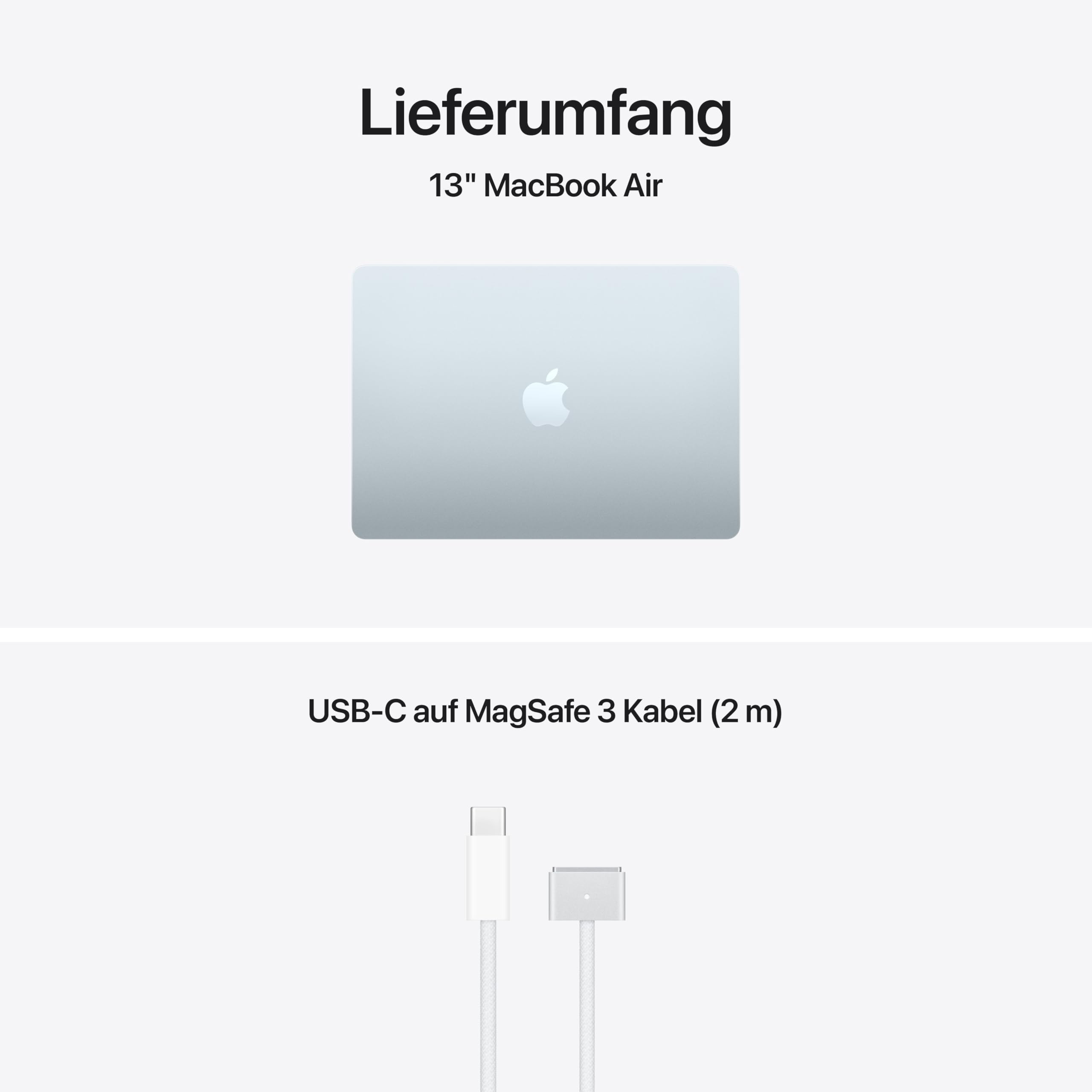 Apple 13" MacBook Air Laptop, M5 Chip mit 10‑Core CPU und 8‑Core GPU: Entwickelt für KI, 13,6" Liquid Retina Display, 16 GB gemeinsamer Arbeitsspeicher, 512 GB SSD, Touch ID, WLAN 7; Himmelblau