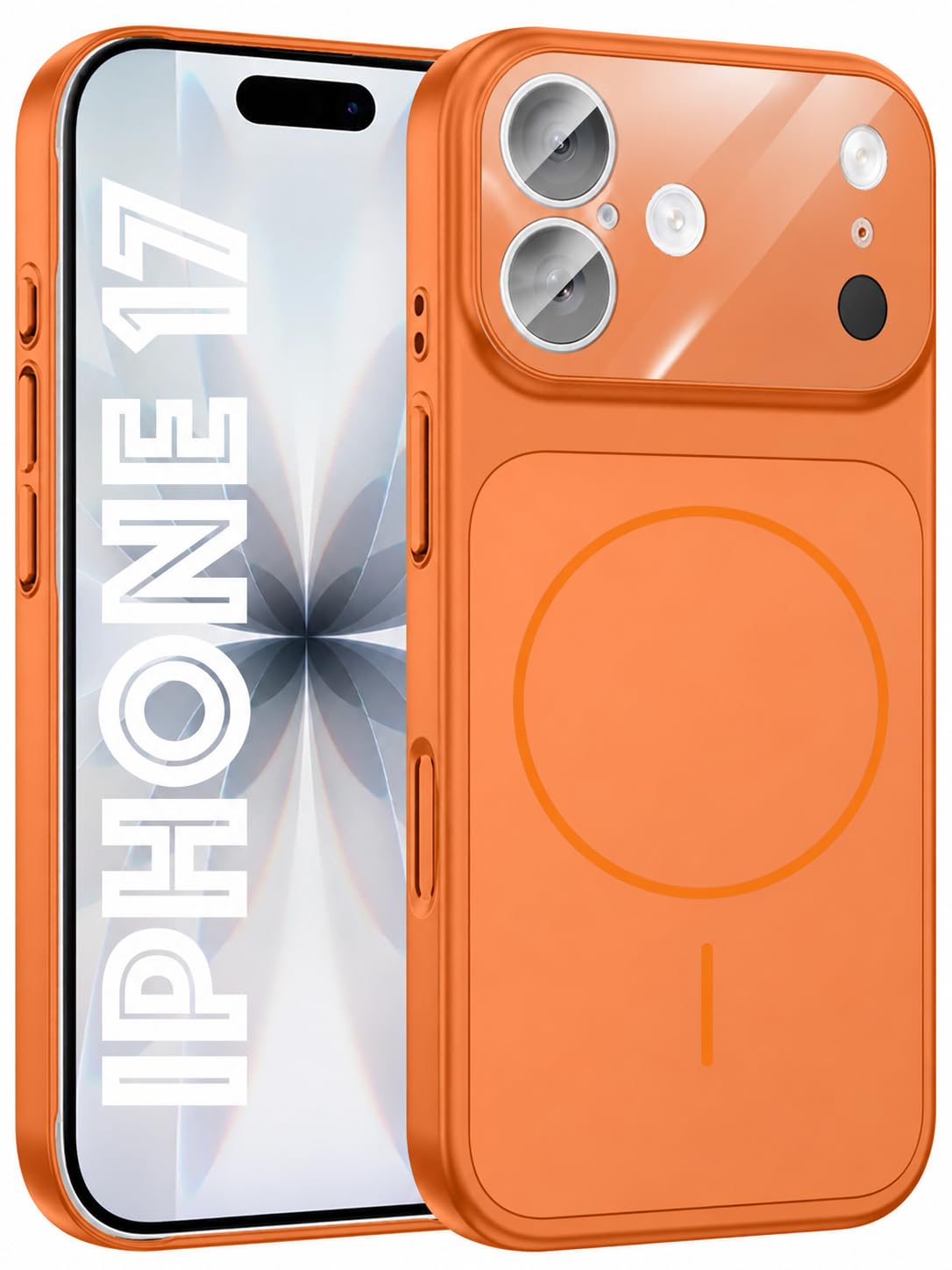 SHINESTAR Converter Case for iPhone 17 | Premium Protective Mag-Safe Cover | iPhone 17 Pro / 17 Pro Max Series Style Design | in-Built Camera Guard | Wireless Charging Compatible – Orange