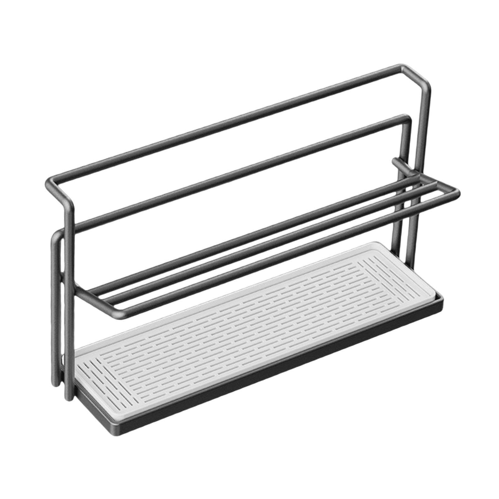 Bottle Drying Rack Sturdy Multi Functional Cup Storage Rack for Kitchen Sink Black-image-0