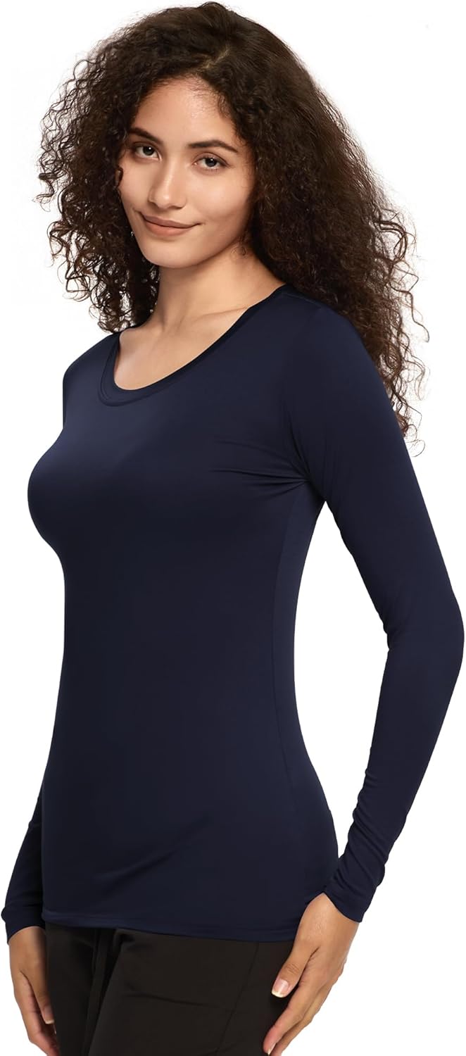 COZYFIT 3 Pack Underscrub Long Sleeve Women - Undershirts for Women Soft Fabric - Image 4